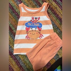 Garanimals Orange and White Crab Tank and Shorts Set
